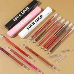 Matte Lip Liner Private Label Nude Lipliner Waterproof Lipstick Pen Lip Pencil  Double Ended Makeup Lips Cosmetic Wholesale