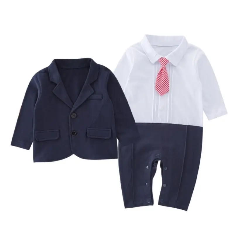 Classic Baby Coordinates Necktie Decorated Baby Boys 2-piece Suit Set/Baby Boy Birthday Party Suit 3382