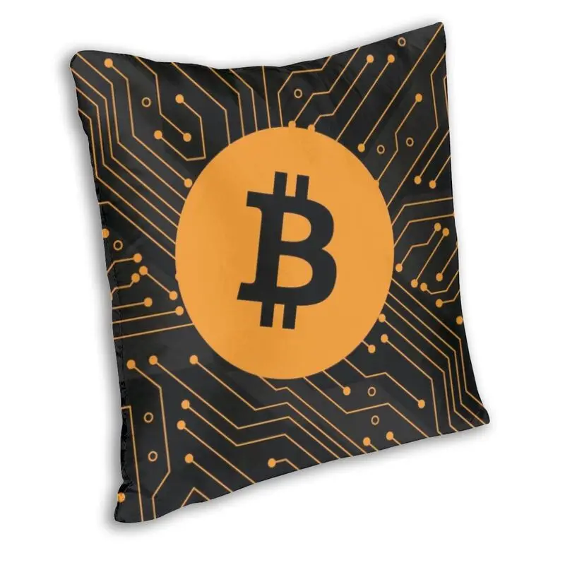 Crypto Bitcoin Blockchain Square Pillow Case Decoration Cryptocurrency Quote Cushions Cover Throw Pillow for Living Room Sofa