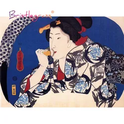 BRISTLEGRASS Wooden Jigsaw Puzzle 500 1000 Piece Woman Japanese Ukiyoe Utagawa Kuniyoshi Educational Toy Painting Art Home Decor