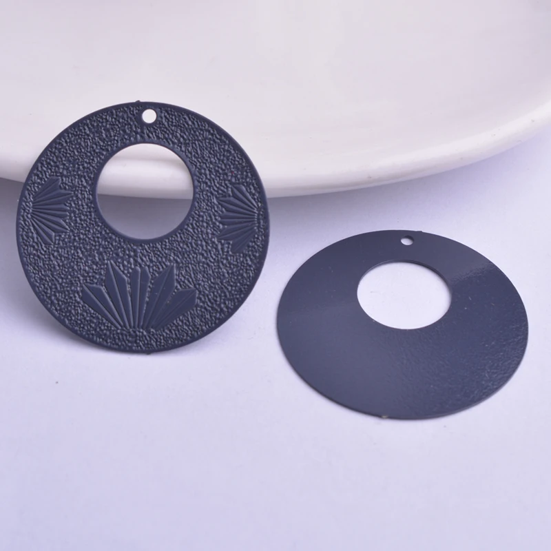 30 Stück AB6388 35mm Messing Roségold plattierte runde Blumenanhänger Schwarz Anhänger – Detail 7