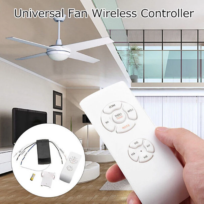 110-240V Universal Ceiling Fan Lamp Speed Remote Control Kit Timing Wireless