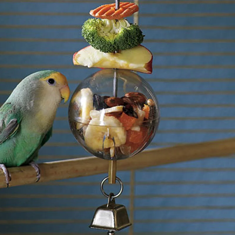 

CAITEC Small Parrot Toys Foraging Ball with Bell Bite Resistant Foraging Bird Toy for Small Birds