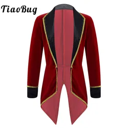 Kinder Mädchen Zirkus Zirkus meister Halloween Langarm Revers Kragen Frack Jacke Rollenspiel Party Festival Karneval Tanz kleidung