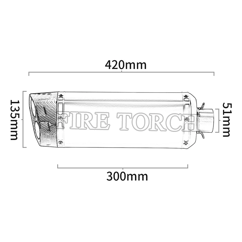 Universal Motorcycle FIRE TORCH Exhaust Double Outlet Hole Pipe Escape Tip Tubes For CBR500 R6 Z900 R25 Modify Muffler DB Killer