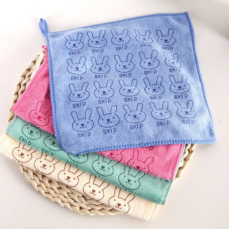 3 pcs/lot Baby Towel Cute Superfine Fiber Kid Bath Towels Washcloth Square Towel Children Kitchen Bathroom Wipe Wash Cloth Gift