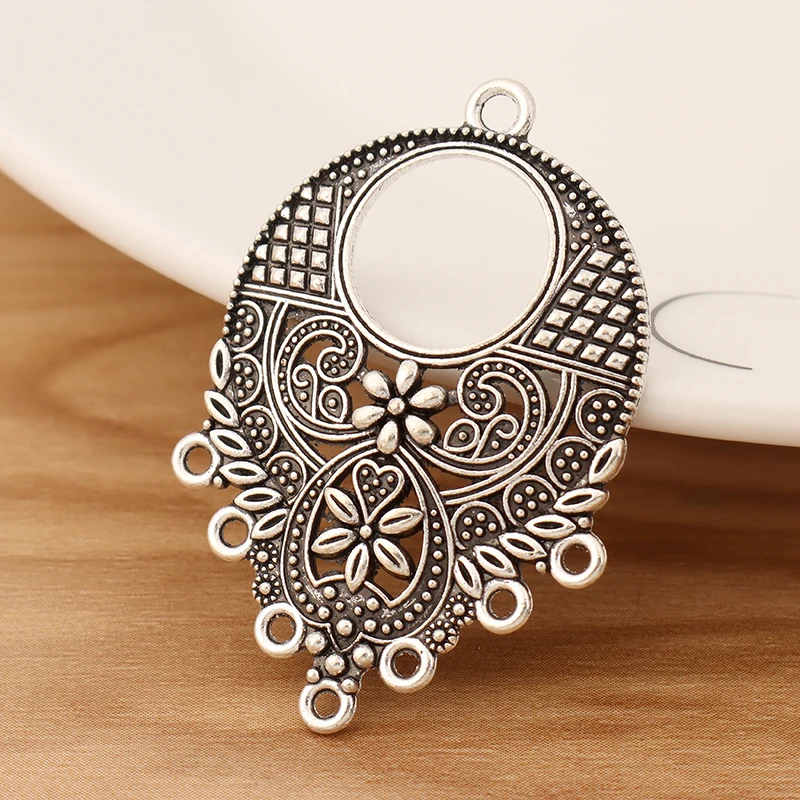 10 Pieces Tibetan Silver Bohemia Boho Water Drop Chandelier Multi Strand Connector Charms Pendants for Earrings Jewellery Making