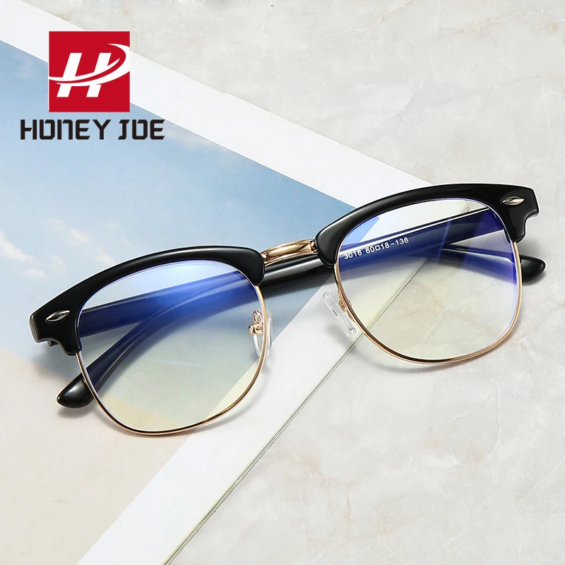 

Half Metal Computer Gaming Glass Spectacle Optical Glasses Frame for Men Women Anti Blu-Ray Eyeglasses Blue Light Blocking UV400