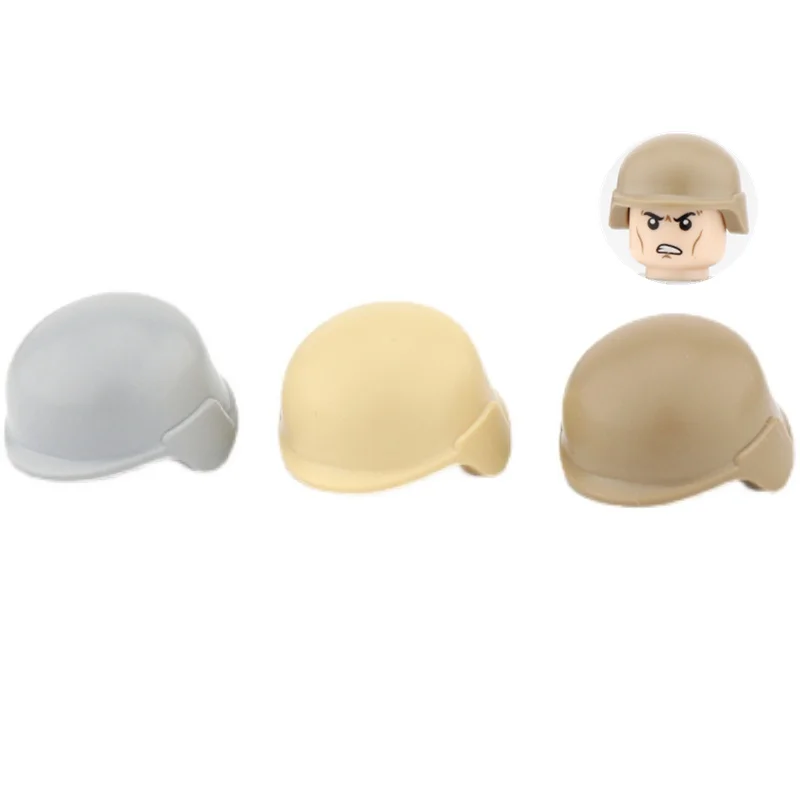 Military Accessories MICH Helmet Building Blocks US Army PASGT Kevlar Helmets Mini Tactical Special Forces Hat Toys Kids C267