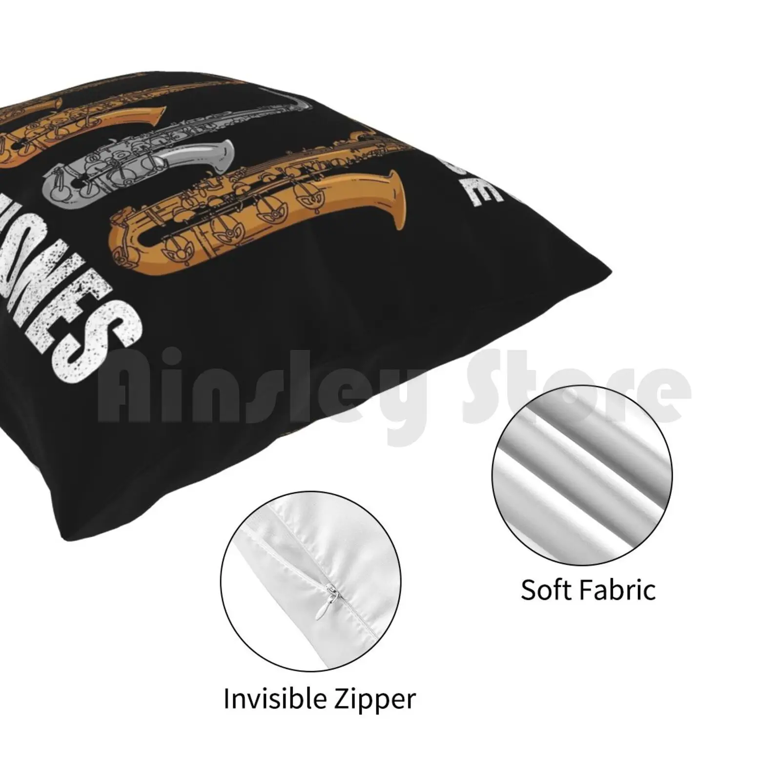 هدايا عازف الساكسفون موسيقى الجاز هدية النساء الرجال الساكسفون كيس وسادة مطبوعة المنزل لينة لتقوم بها بنفسك وسادة غطاء الساكسفون الساكسفون #4