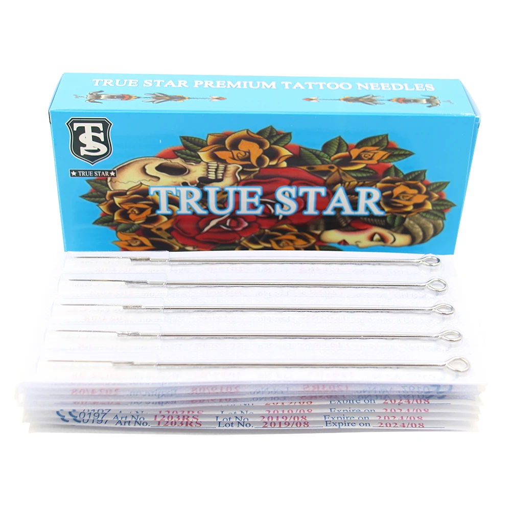 TRUE STAR (3RL+3RT) 50pcs Tattoo Needles & 50pcs Tattoo Tips for Profissional Tattoo Machine Gun Supplies Free Shipping