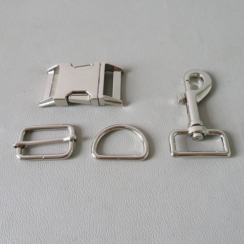 

50Sets/Lot 30mm Metal Buckle Hardware Carabiner Hook D Ring Adjuster Slider For Pet Dog Collar Sewing Accessory Belt Lock Clasp