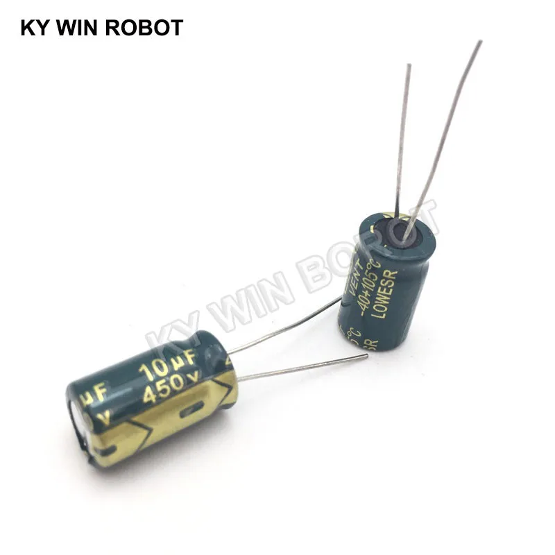 10 pcs Aluminum electrolytic capacitor 10 uF 450 V 10 * 17 mm frekuensi tinggi Radial Electrolytic kapasitor