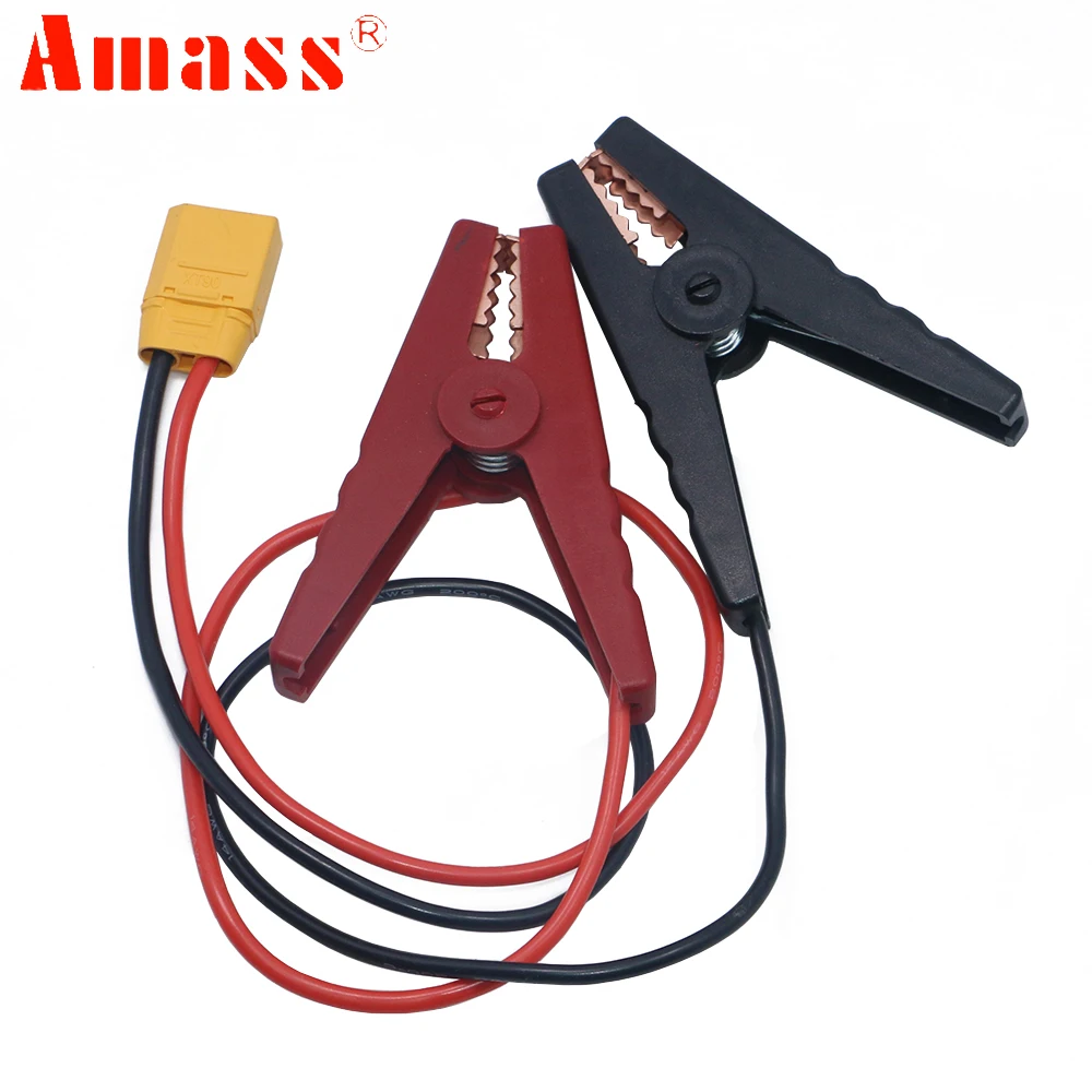 Amass XT90H Male Plug To Crocodile Alligator Clip, Large Current With 14AWG Cable Copper For Rc Model Accessories Welding DIY