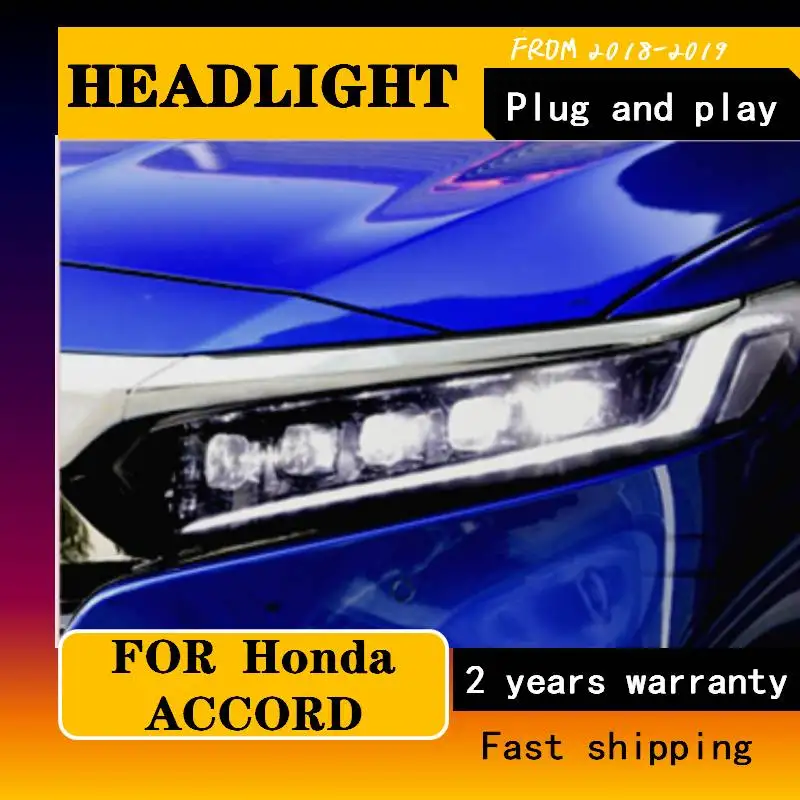 

Car Styling For Honda 2018-2019 Accord Headlights For Accord 10th Head Lamp Led DRL Front ALL LED Headlight Car Accessories