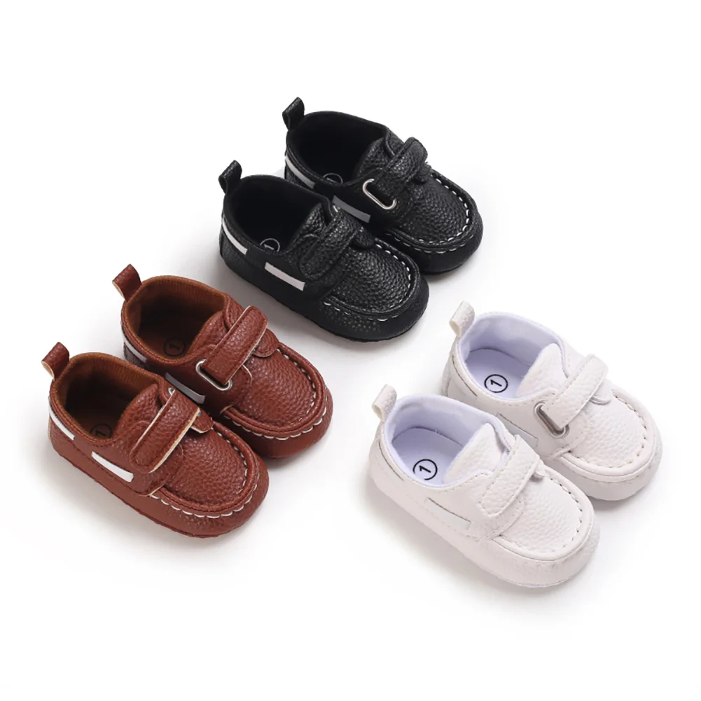 Baywell Baby Boys Sneaker Infant Soft Sole Anti-slip PU Leather Toddler Newborn Prewalker Baby Cribster Shoes 0-18M