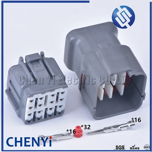 Conector impermeable automotriz de 16 pines, enchufe serie DL, conector de arnés de cableado hembra o macho 6189-0715 6188-0495 para Honda