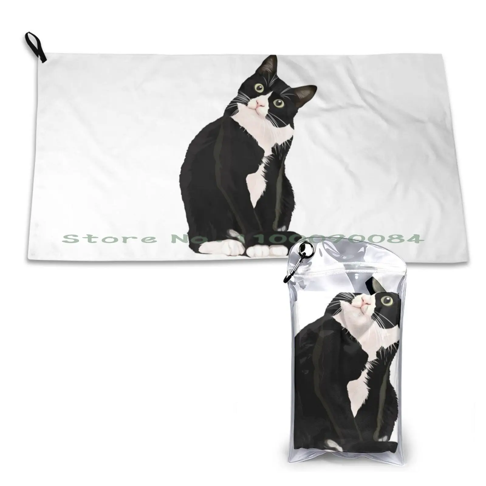 

Быстросохнущее полотенце в виде черной кошки, спортивный тренажерный зал, ванночка для ванны, портативные животные, милая кошка, смешные кошки, забавные питомцы, черные кошки