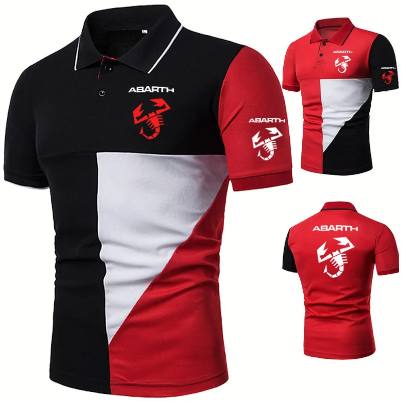 

Fashion Casual Men's POLO shirt Abarth Car Logo Printing Summer Men's short sleeve Cotton Splicing High Quality short sleeve