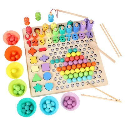 

Kids Toys Montessori Wooden Toys Hands Brain Training Clip Beads Puzzle Board Math Game Baby Early Educational Toys For Children