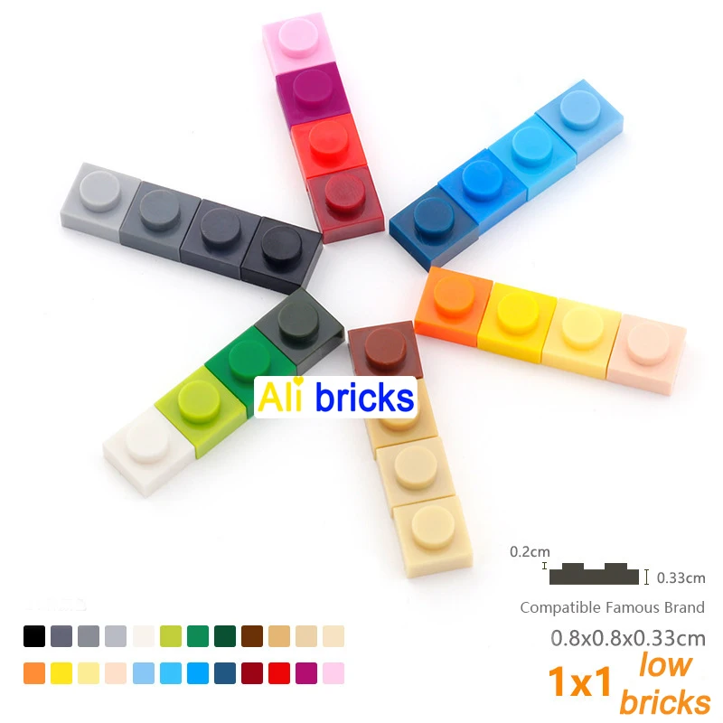 400pcs DIY Building Blocks Thin Figures Bricks 1x1 Dots 25Color Educational Creative Size Compatible With 3024 Toys for Children