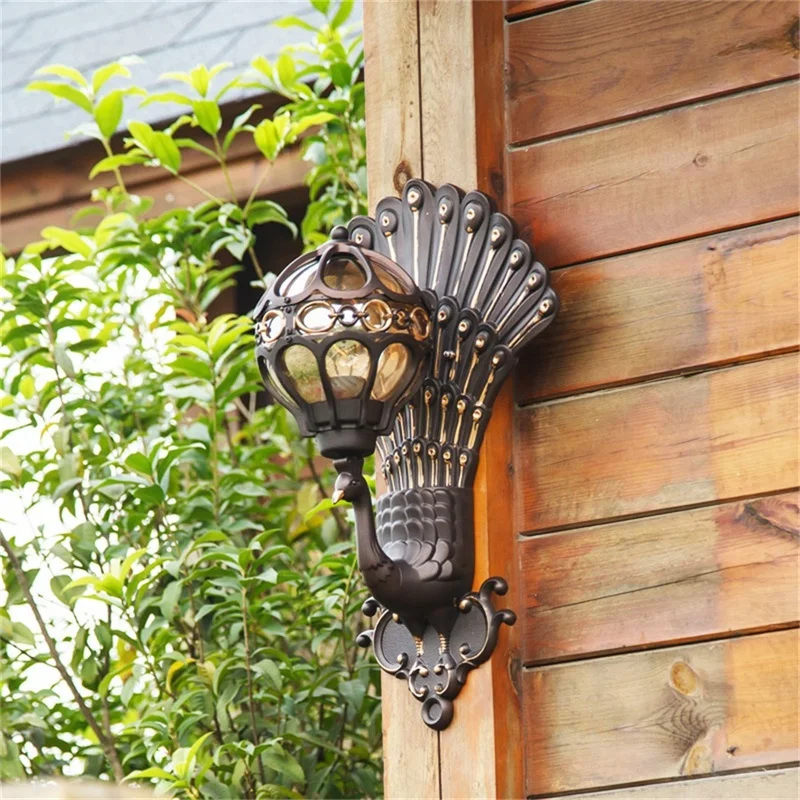 86LIGHT Retro Outdoor Wall Lights Classical Peacock Shade Sconces Lamp Waterproof Decorative For Home Porch Villa