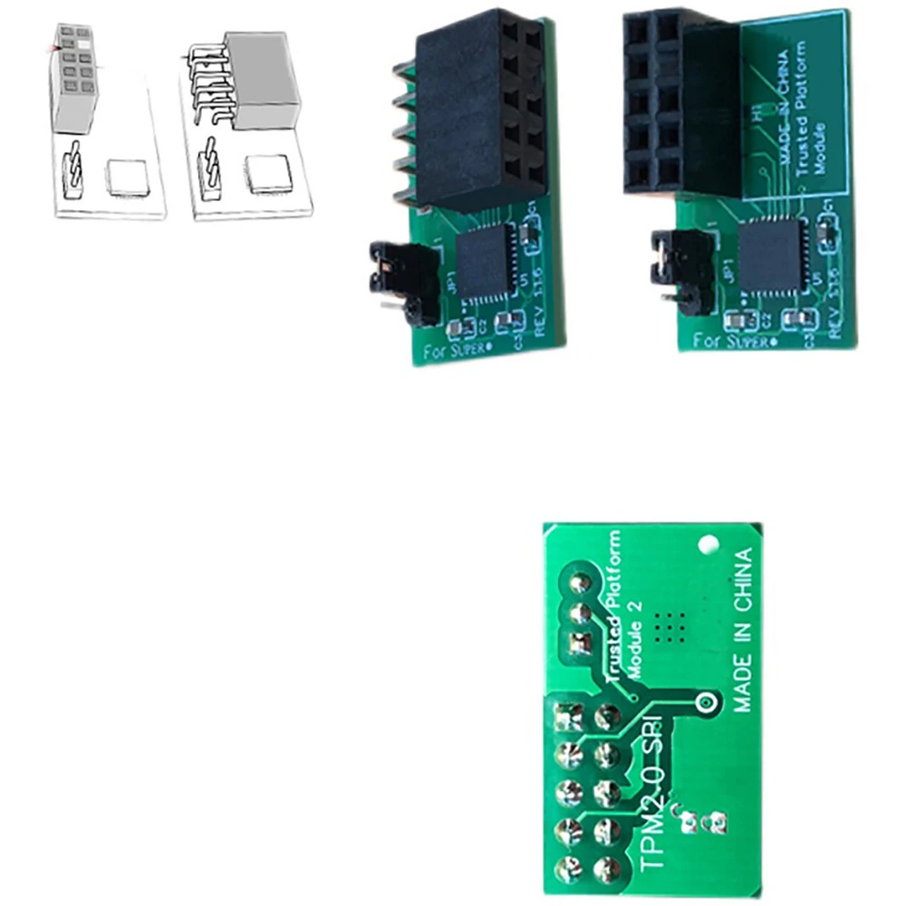 For MSI Motherboard TPM 2.0 Encryption Security Module Remote Card 10Pin  SPI TPM2.0 Security Module