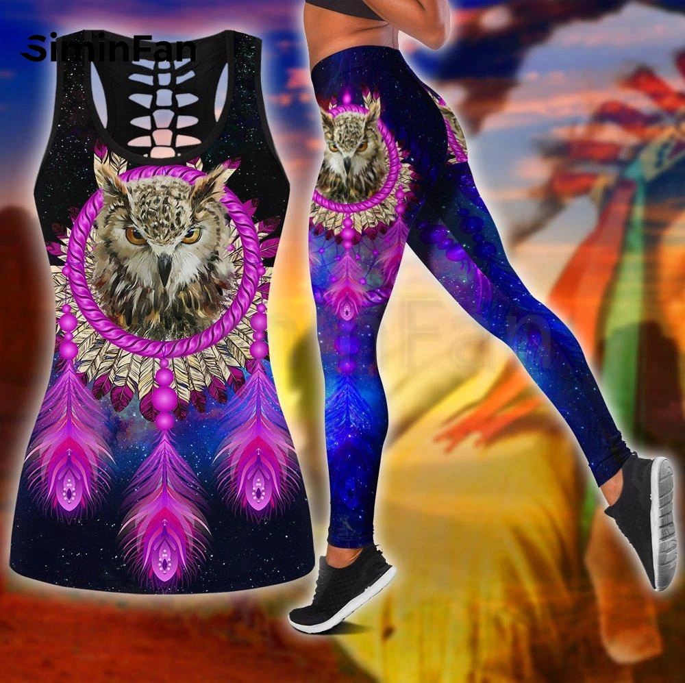 

Wolf Eagle Animal Two Pieces Yoga Sets Women 3D Printed Hollow Out Tank Top Leggings Summer Vest Casual Sportswear Pant Suits 04