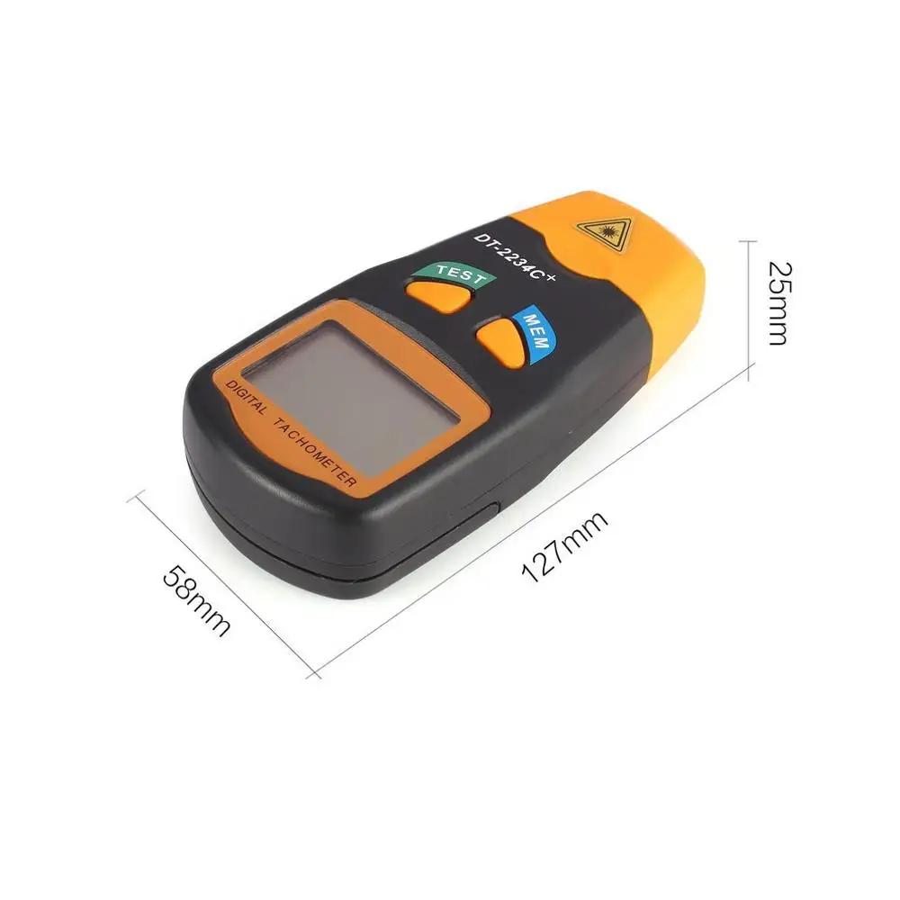 DT2234C+ Handheld LCD Digital Mini Non-contact Laser Photo Tachometer RPM Speed Measurement Meter Speedometer 2.5~99999RPM