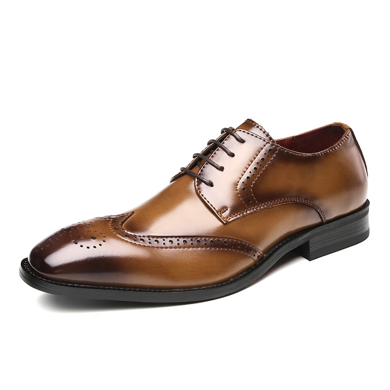 famous brand men casual business wedding formal dress cow leather shoes carved brogue shoe gentleman bullock sneakers chaussures