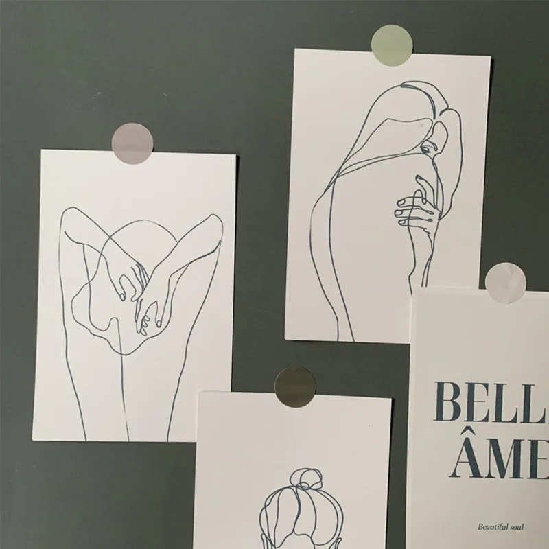 Ins Retro Abstract Art Custom Decoration Card Room Diy Background Wall Sticker Postcard Combination Photo Props Greeting Card