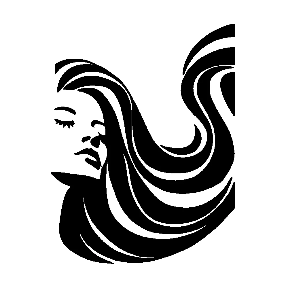

New Woman with Flowing Hair Vinyl Wall Art Decal Mural Sticker,Giant Stickers