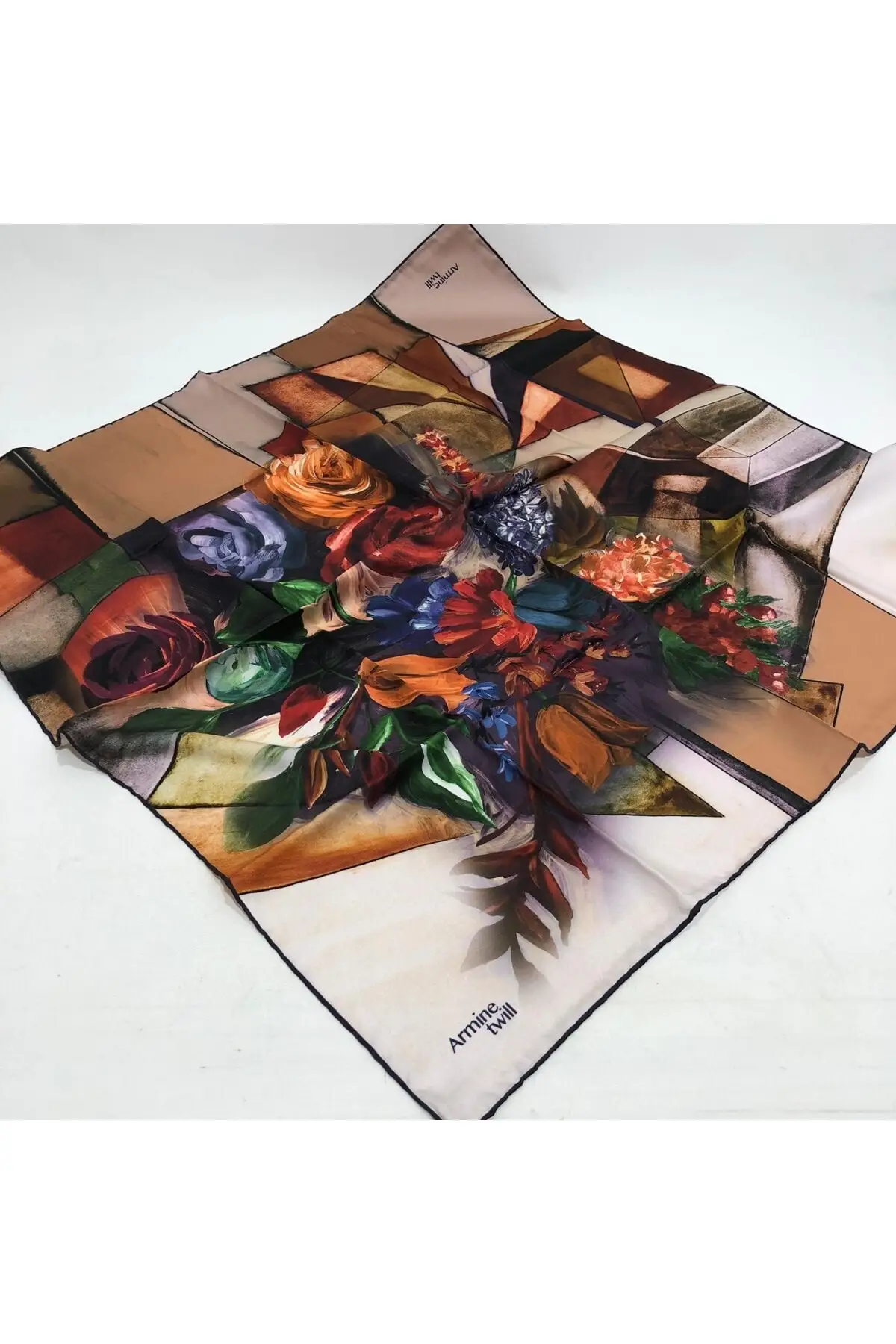 Flower Pattern Twill (Tivil) Scarf