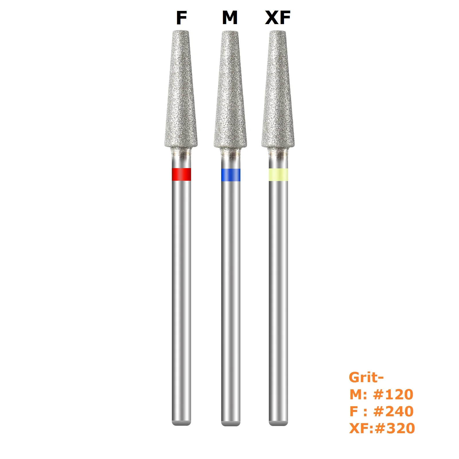 Cone quente diamante prego broca rotativa cutícula rebarbas manicure cortadores broca acessórios ferramentas da arte do prego moinhos 3/32"