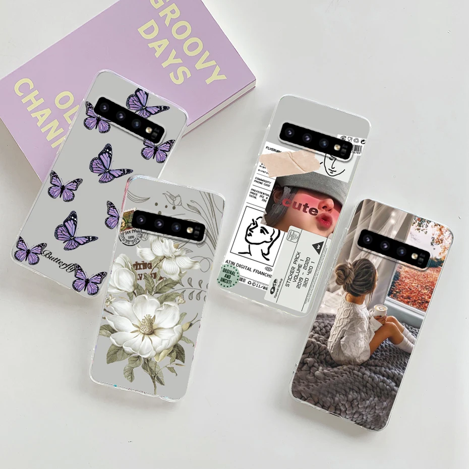 For Samsung S10 Plus Case Clear Cute Bumper tpu Soft Silicone Cover Phone Cases For Samsung Galaxy S10 S10E S 10 e s10plus Case