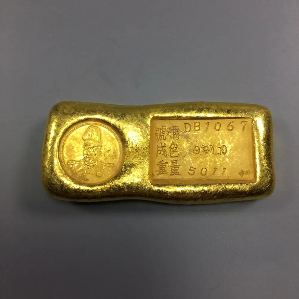 Exquisite Antique Copper Gold Ingot (High hat) 3 styles Decoration