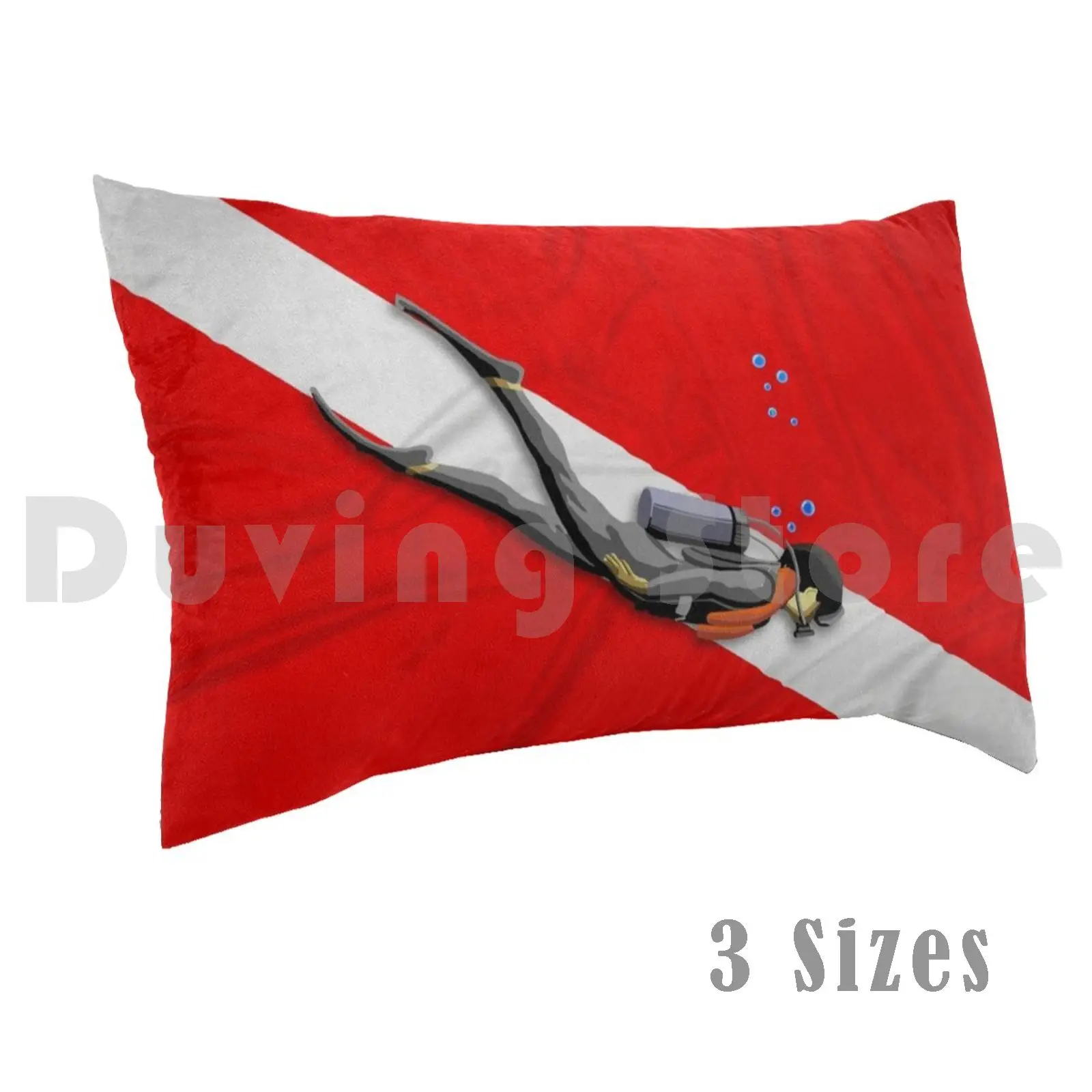 Dive Flag Pillow Case Printed 50x75 Diver Scuba Snorkeling Dive Master Scuba Diver Dive Gear Diver Down Flag