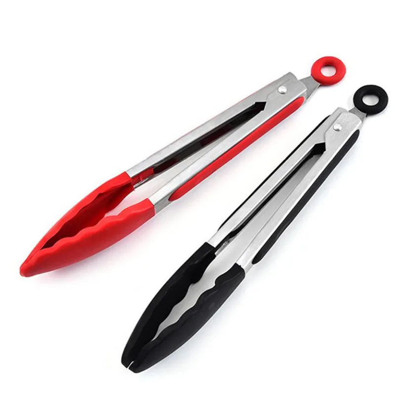 Food Grade Silicone food tong Kitchen Tongs utensil Cooking Tong clip Clamp accessories Salad Serving BBQ tools