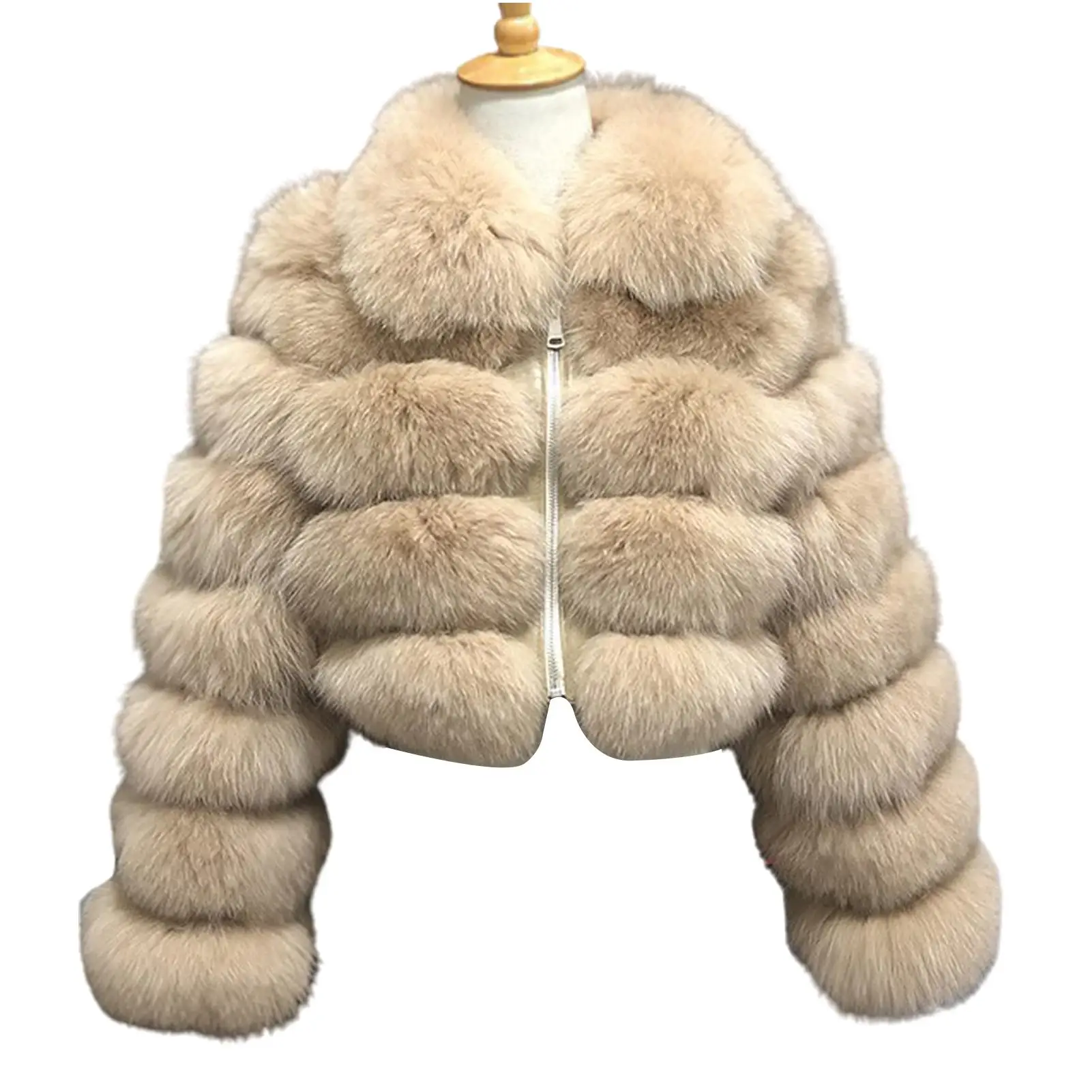 Loose Women Jacket Winter Thick Plush Mink Turn Down Collar Long Sleeve Zipper Faux Fur Slim Short Jacket Coat