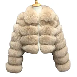 Loose Women Jacket Winter Thick Plush Mink Turn Down Collar Long Sleeve Zipper Faux Fur Slim Short Jacket Coat