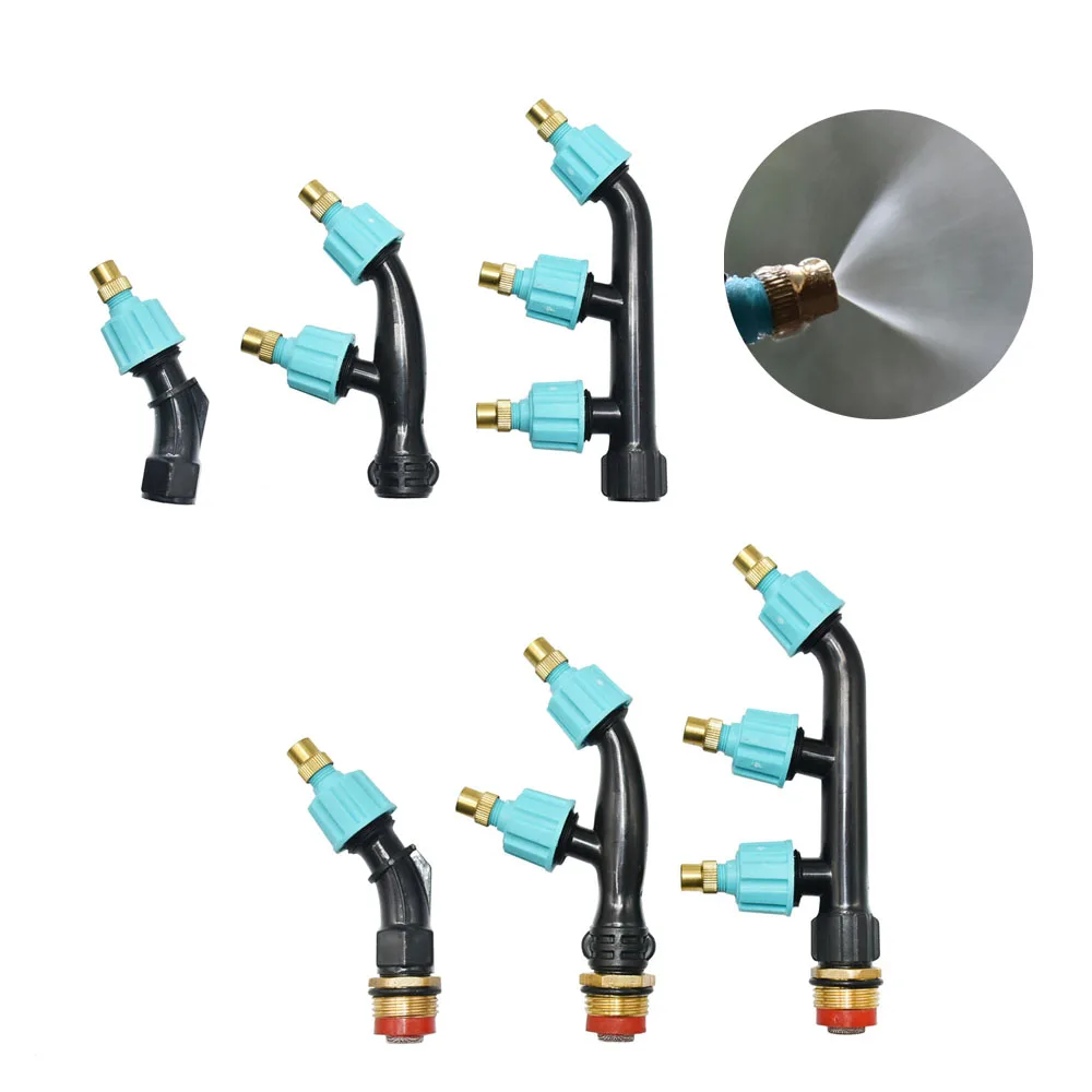 Agricultural Copper Atomizing Sprayer Nozzle Single/Double/Three Nozzle Head Pesticide Spraying Sprinkler With 1/4 1/2 Thread