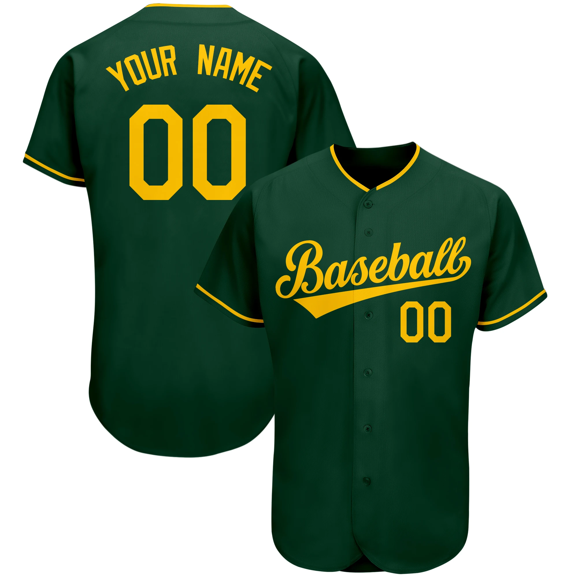 Baseball Jersey Split Half Button Down Shirts Personalized Custom Stitched Letters & Number