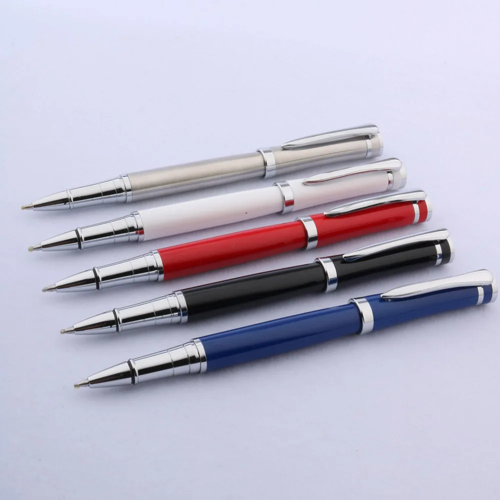 High quality brand 3035 metal blue Silver Trim Rollerball Pen elegante signature  ball point ink pen Stationery Office Supplies