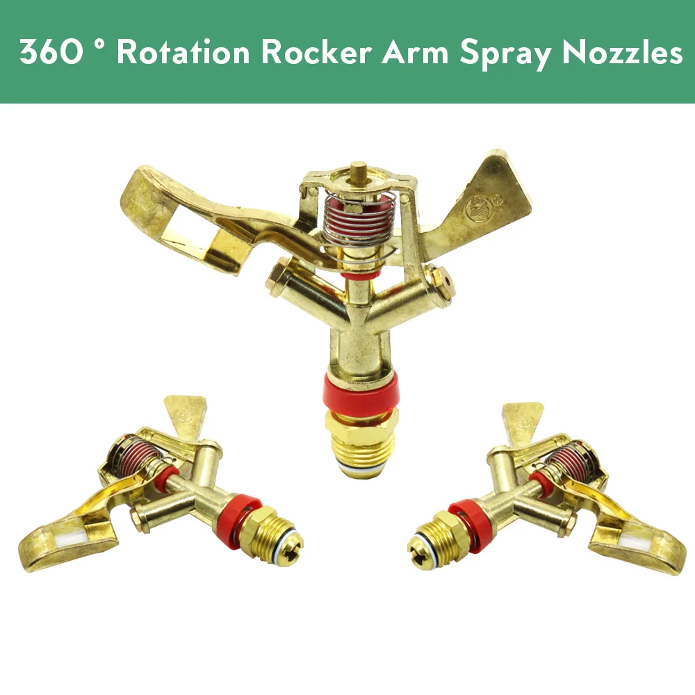 

1PCS 1/2 3/4 inch Male Metal Sprinklers 360 Degree Rotation Rocker Arm Spray Nozzles Lawn Farm Garden Watering Plants Irrigation