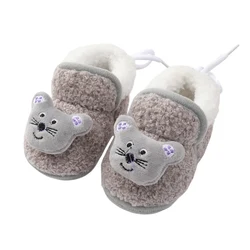 Baywell infantil meninos meninas macio quente botas bonito dos desenhos animados casa fuzzy interior quarto sapatos criança primeiro walker acolhedor 0-18m