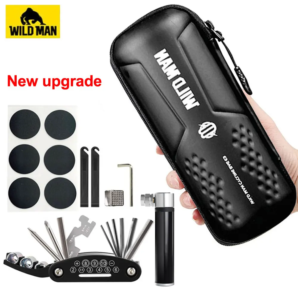 WILD MAN Bicycle Repair Kits Bag Portable Cycling Bike Repair Tools Kits Tire Repair Kits Multifunction Tools Bike Accessories