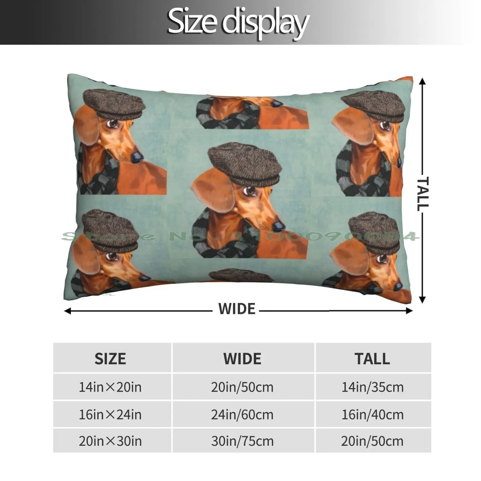 Mr. Dachshund Pillow Case 20x30 50*75 Sofa Bedroom Pet Dog Light Warm Grey Dachshund Art Dachshund Illustration Dachshund Breed