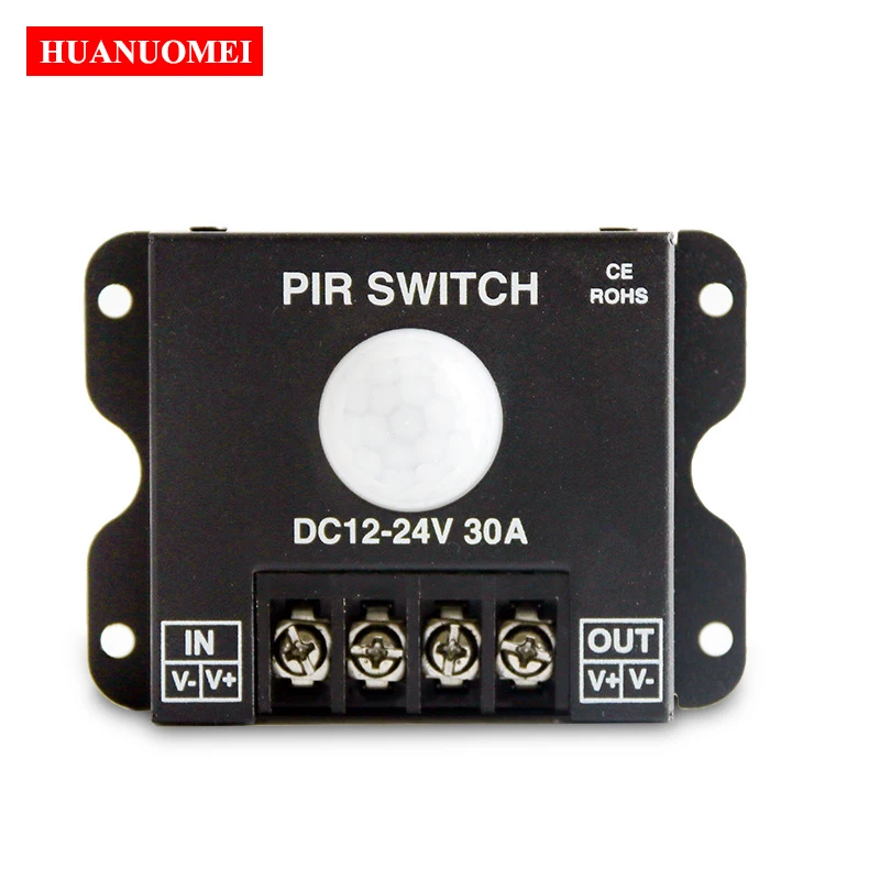 DC12-24V 30A PIR Switch LED Dimmer 5050 3528 Flexible Strip Module Light Single Color Controller Infrared Human Body Sensor 12V