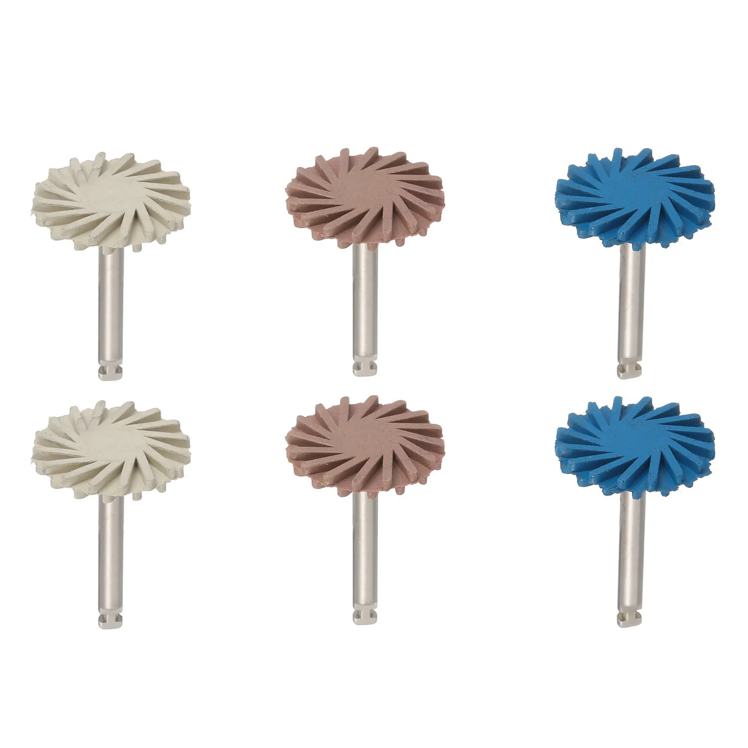 6pcs/box Dental Composite Resin Polishing Disc Kit Spiral Flex Brush Burs Diamond System RA 14mm wheel