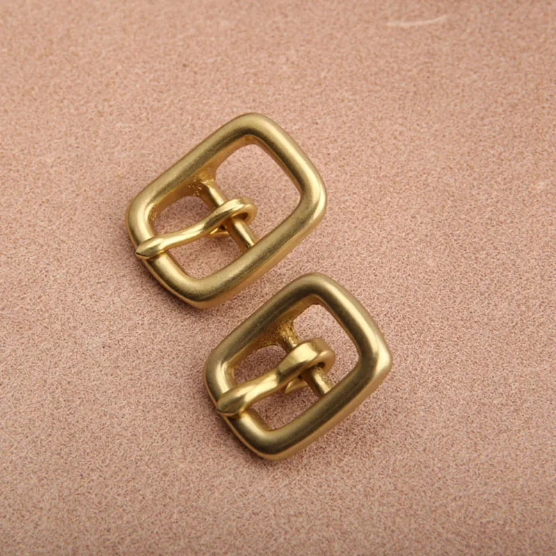 Solid Brass lady's belt buckle 1.5cm Single Pin Belt Half Buckle For Leather Craft Jeans Webbing Replacement Buckle Accessories